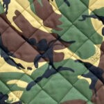Camouflage quilted material
