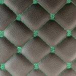 black and green single stitch detail